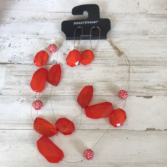 Ashley Stewart Jewelry - NWT Ashley Stewart Necklace and Earrings Set ❤️🔸